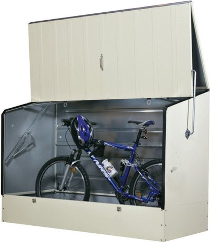 Duramax Fahrradbox aus galvanisiertem Stahl, Hellbeige, B/H/T: 196 x 133 x 89 cm - Bild 2