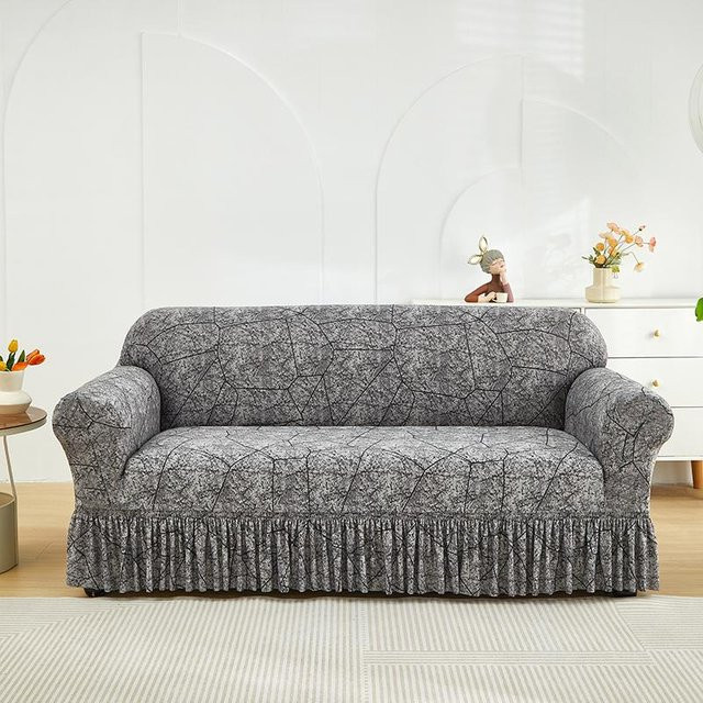 Yiran Furniture Nordischer Sofabezug aus dehnbarem Spandex in Grau für 1- bis 4-Sitzer - Bild 1