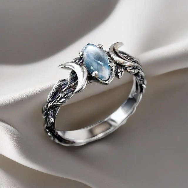 YILUOCD Ring, Mondstein, Silber, Damen - Bild 1
