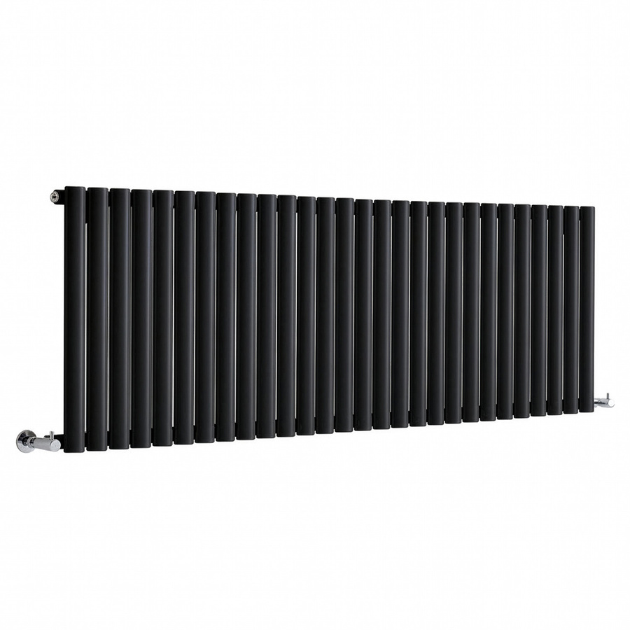 Sterling Quinn Design-Heizkörper von Hudson Reed, einlagig, horizontal, Schwarz, B: 165,2 cm, H: 59,5 cm, T: 12,77 cm - Bild 1