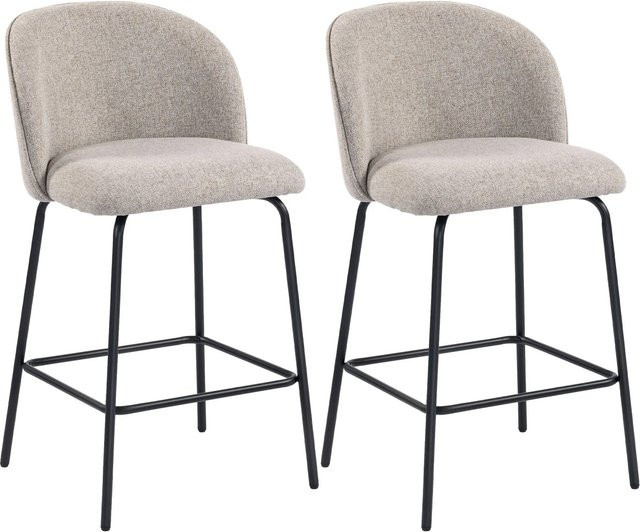 HOMCOM Barhocker aus Polyester und Stahl in Hellgrau, B/T/H: 50 x 55 x 93 cm - Bild 1