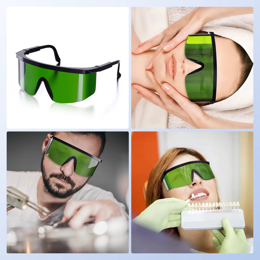 Ikeener Laserschutzbrille für IPL-Anwendungen, Wellenlängen 190nm-2000nm, grüne getönte Augen Schutzbrille für Kosmetikbetreiber - Bild 4