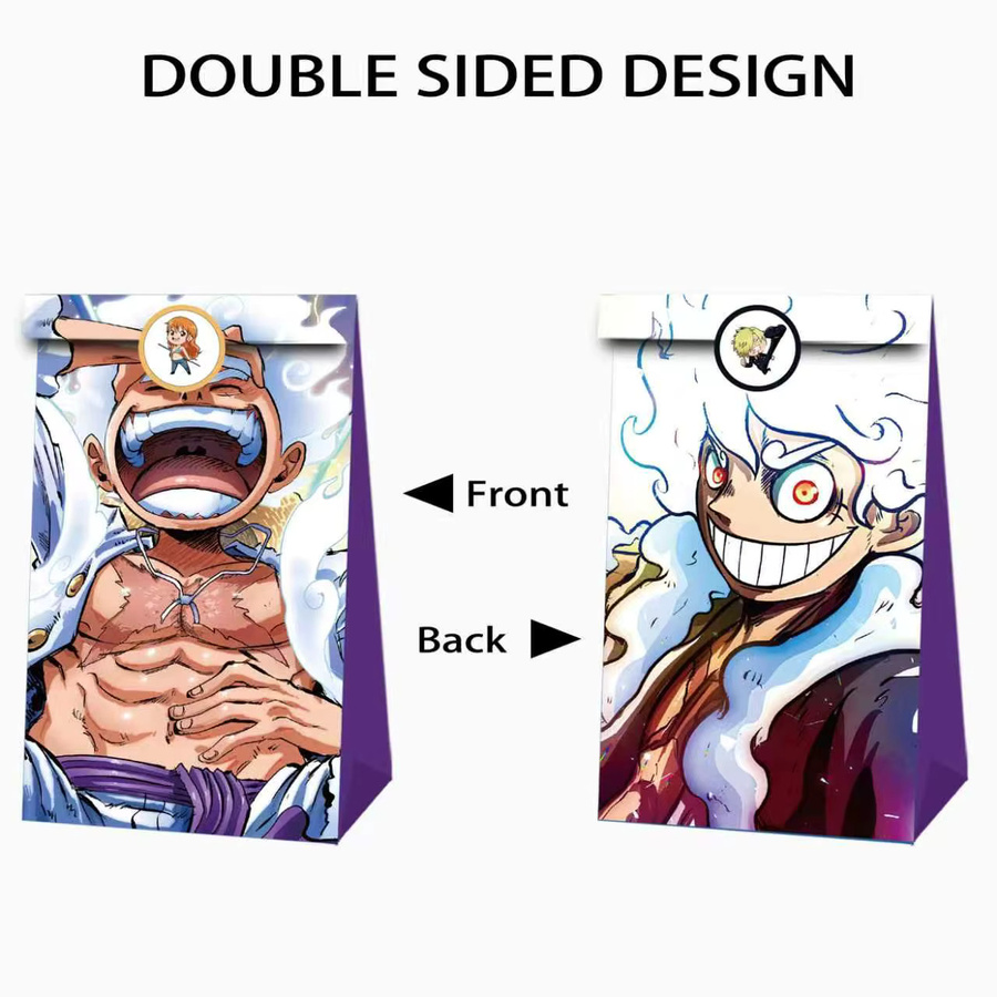 Bandai One Piece Themen-Geschenktüten mit Cartoon-Charakter-Stichmuster aus Papier in Braun und Mehrfarbig für Geburtstagspartys - Bild 3