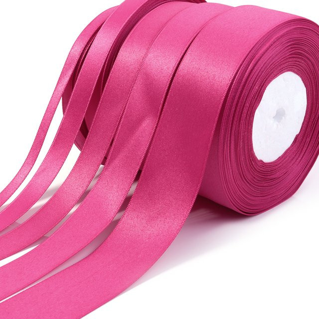 Linsoir Beads Satinband Pink für Bastelarbeiten und Geschenkverpackungen, 25 Yards pro Rolle - Bild 1
