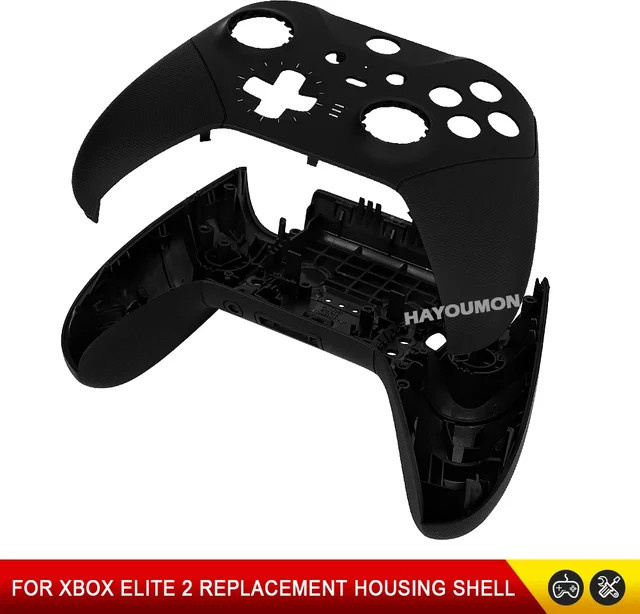 HeroAngel Ersatz-Abdeckungsset für Xbox One Elite Series 2 Controller Gehäuse mit Frontplatte in Schwarz - Bild 1