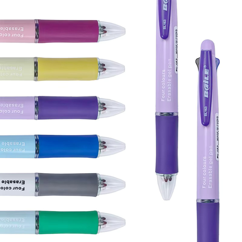 MROOFUL 4-in-1 löschbares Gelschreiber-Set mit 4 Farben und 0,5 mm Mine in Gel und Pink - Bild 2