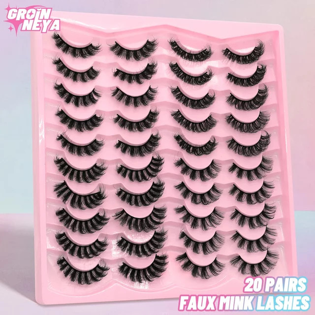 GROINNEYA Falsche Wimpern Faux Nerz 3D, Natürlich, Unisex - Bild 1