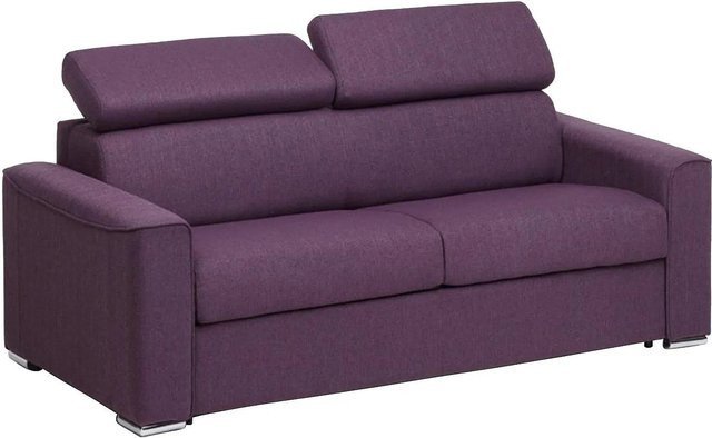 Vente-unique Schlafsofa Vizir in Violett mit Stoffbezug und Schaumstoffpolsterung, Breite: 196 cm - Bild 1