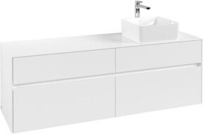 V&B Waschtischunterschrank Collaro in White Matt mit Waschbecken rechts, B/T/H: 160 x 54,8 x 50 cm - Bild 1