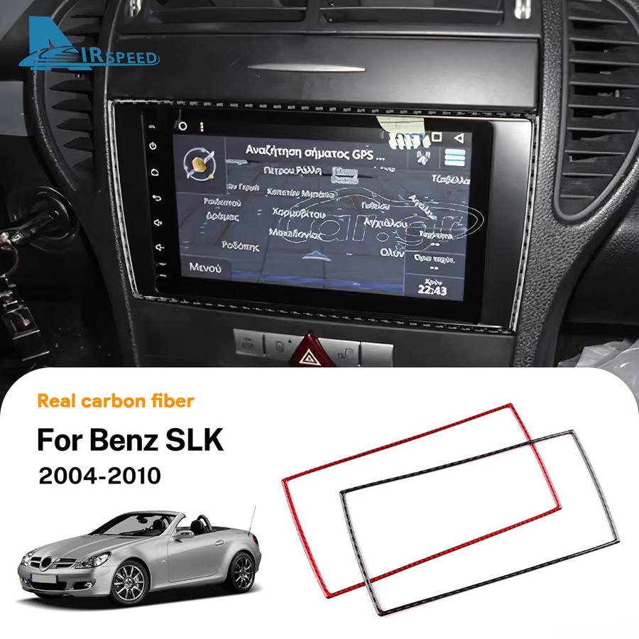 AIRSPEED Carbon Fiber Trim Aufkleber für Mercedes Benz SLK R171, Schwarz, Mittelkonsole und AC Panel - Bild 2