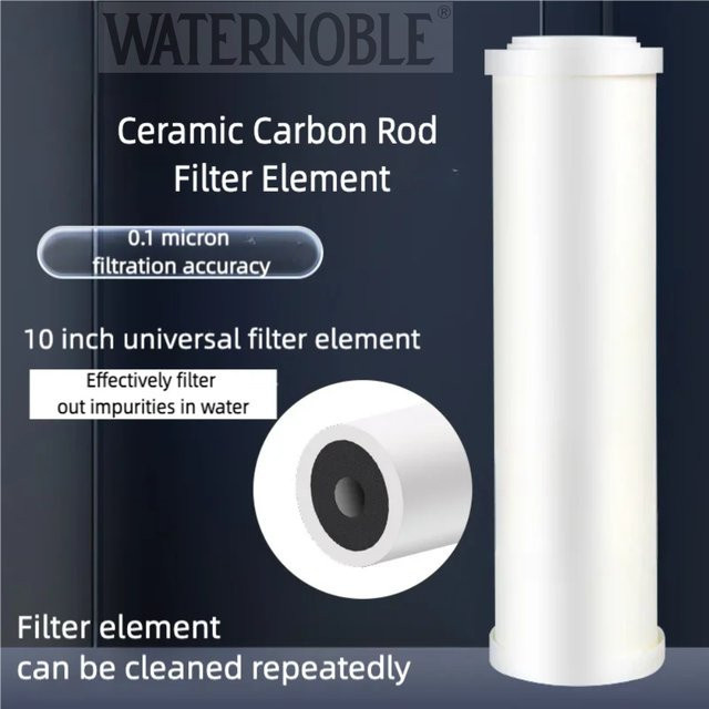 Waternoble Universal-Keramik-Aktivkohlefilterelement in Weiß, waschbarer und wiederverwendbarer Wasserreiniger mit 25,4 cm Durchmesser - Bild 1