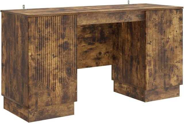 vidaXL Schreibtisch Modern in Geräucherte Eiche, B/T/H: 142,5 x 50 x 75 cm - Bild 1