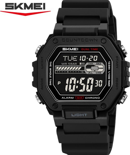 SKMEI Digitaluhr, Chronograph, Quarz, Kunststoff, Schwarz, Herren - Bild 1