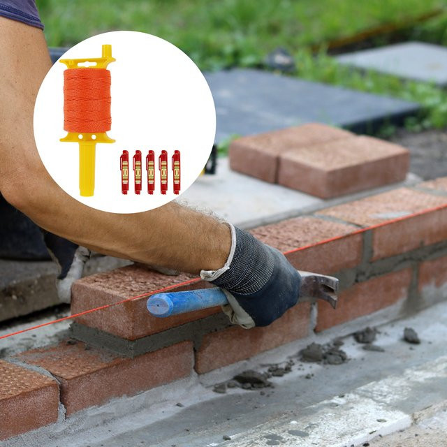Toorise Construction String Level Line Kit Universal Schnurlineal aus Nylon für Mauerwerk und Gartenarbeit - Bild 1