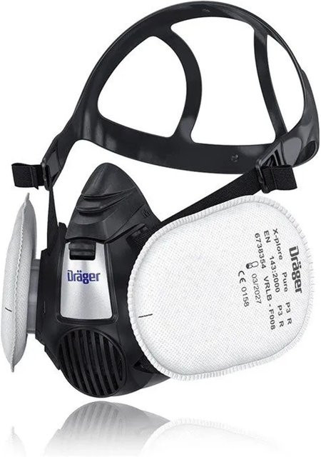 Dräger Atemschutz-Halbmaske X-plore 3500 Pure P3 Staubmaske Schwarz-Grau - Bild 1