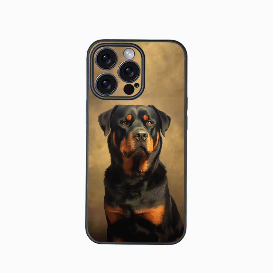 Rottweiler Hunde Handyhülle für Apple iPhone 12 13 14 15 16 Pro Max Plus in Schwarz Softshell - Bild 3