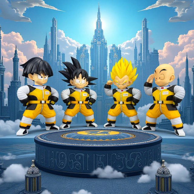 Bandai Dragon Ball Actionfiguren, Q-Version, Astronautenanzug, 4-teiliges Set - Bild 1
