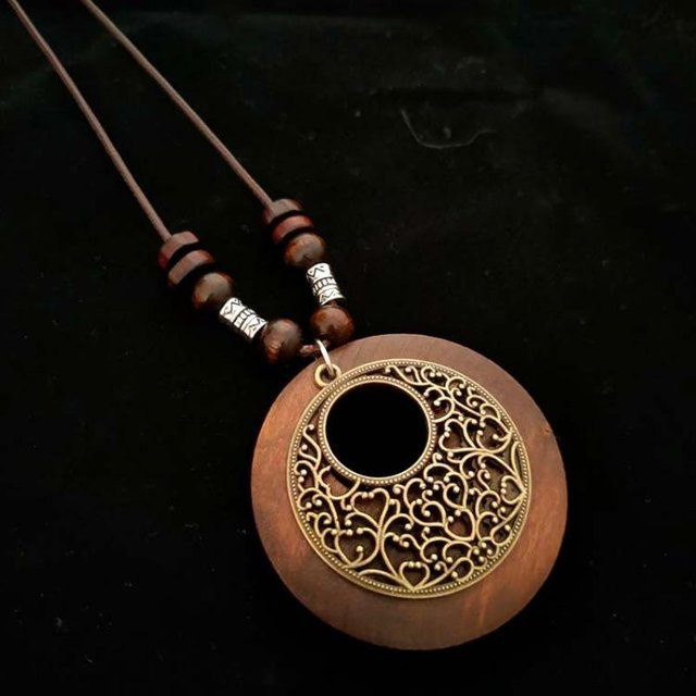 HaoJiaJewelry Anhänger Halskette, Holz, Vogel, brown, Unisex - Bild 1