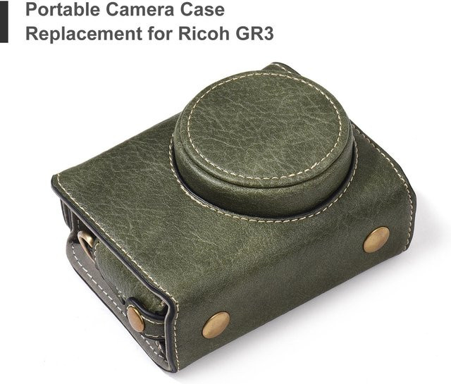 Tragbare Kameratasche aus Kunstleder mit Schultergurt von ZuiyouPet für Ricoh GR3, GR III und GR3X in Schwarz, Grün oder Braun - Bild 1