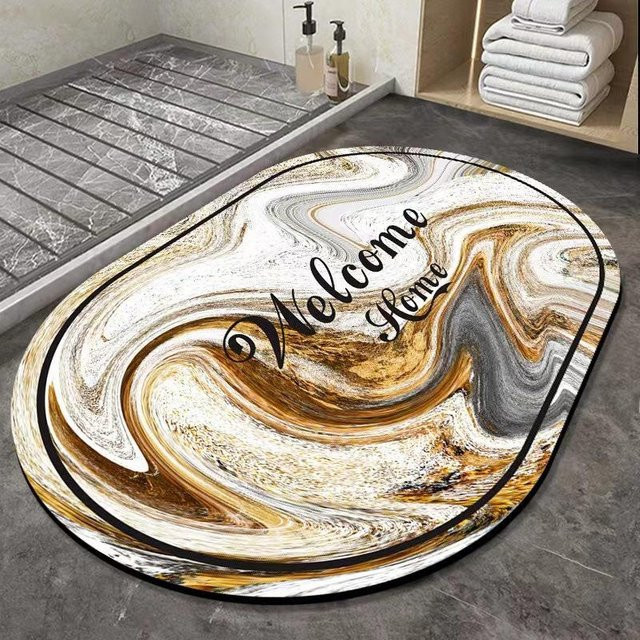 Rutschfeste Badezimmer Saugmatte von Yiran Furniture im Marmor-Design, B/B: 40 x 60 cm - Bild 1