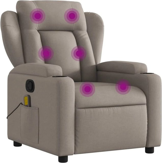 vidaXL Massagesessel Modell 6 in Taupe/Beige aus Stoff mit Armlehnen - Bild 1
