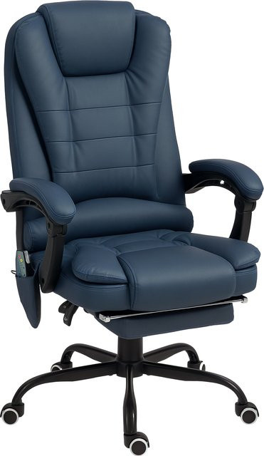 Vinsetto Ergonomischer Bürostuhl mit 7-Punkt-Massage und Liegefunktion in Blau - Bild 1