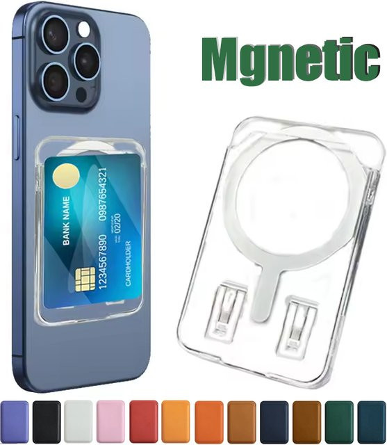 Keai Transparente Acryl-Geldbörse mit Foto- und Kartenfach für MagSafe, Magnet-Hülle für iPhone 17, 16, 15, 14, 13, 12 Pro Max - Bild 1