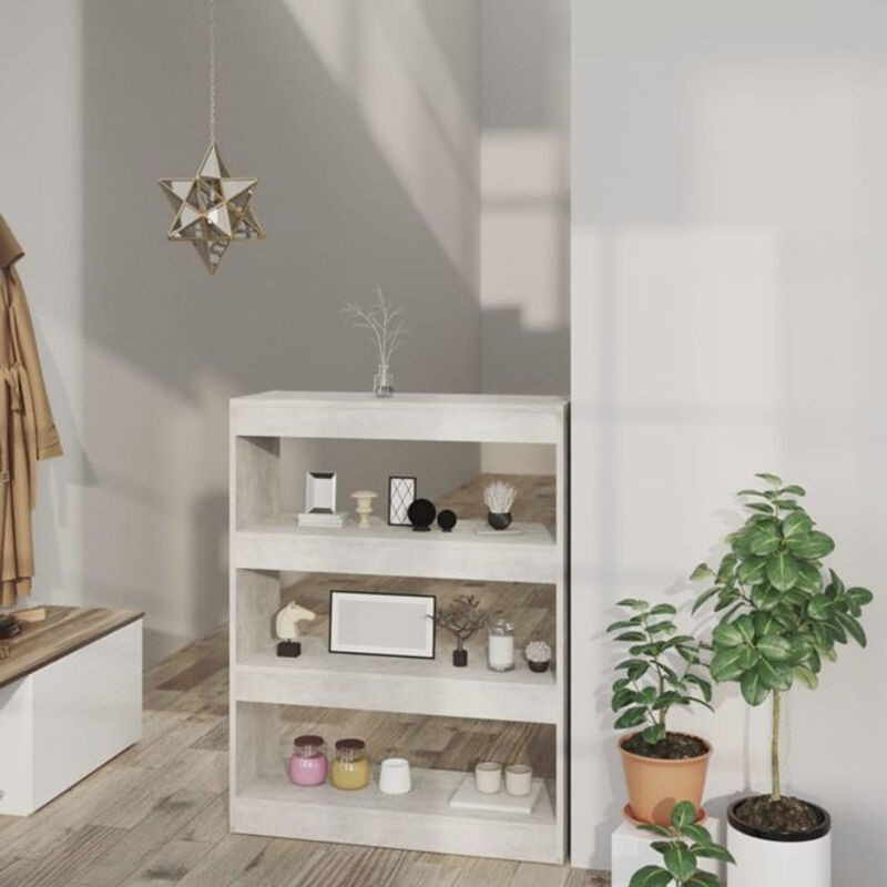 Vidaxl Bücherregal und Raumteiler aus Holzwerkstoff in Grau, B/T/H: 80 x 30 x 103 cm - Bild 1