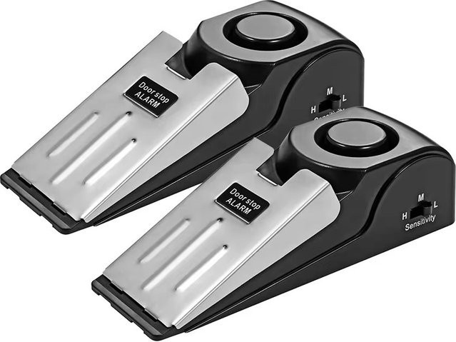 KERUI 2er-Pack kabelloses Türstopper-Alarmsystem mit WiFi und 125 dB Lautstärke in Schwarz zur Diebstahlsicherung - Bild 1