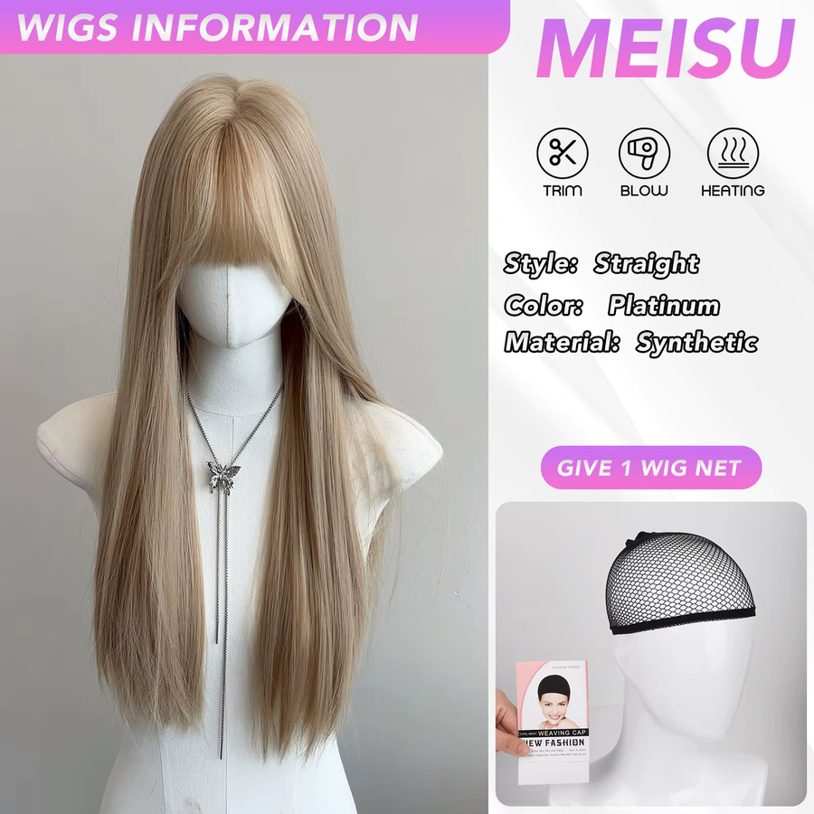 MEISU Perücke, 26 Zoll, goldene Kunstfaser, geschichtet, Damen - Bild 2