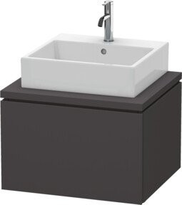 Duravit Waschtischunterschrank L-Cube in Graphit Matt mit einem Auszug, Breite: 62 cm, Tiefe: 54,7 cm, Höhe: 40 cm - Bild 1