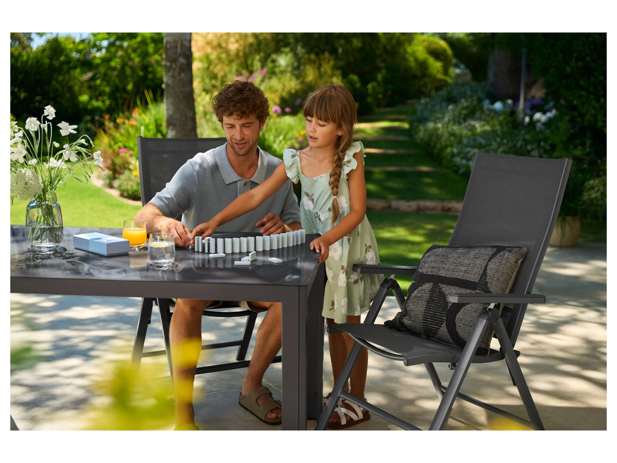 LIVARNO Alu-Gartentisch Houston Toronto in Grau mit Sicherheitsglas, B/T/H: 140 x 92 x 74 cm - Bild 3