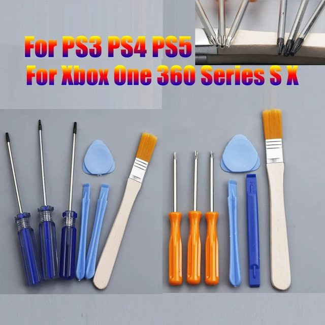 Sicherheitsschraubendreher Torx Reparatur-Set T6 T8 T10 in Blau für Xbox One, PS3, PS4 und PS5 zur Manipulation-sicheren Reparatur und Öffnung - Bild 1