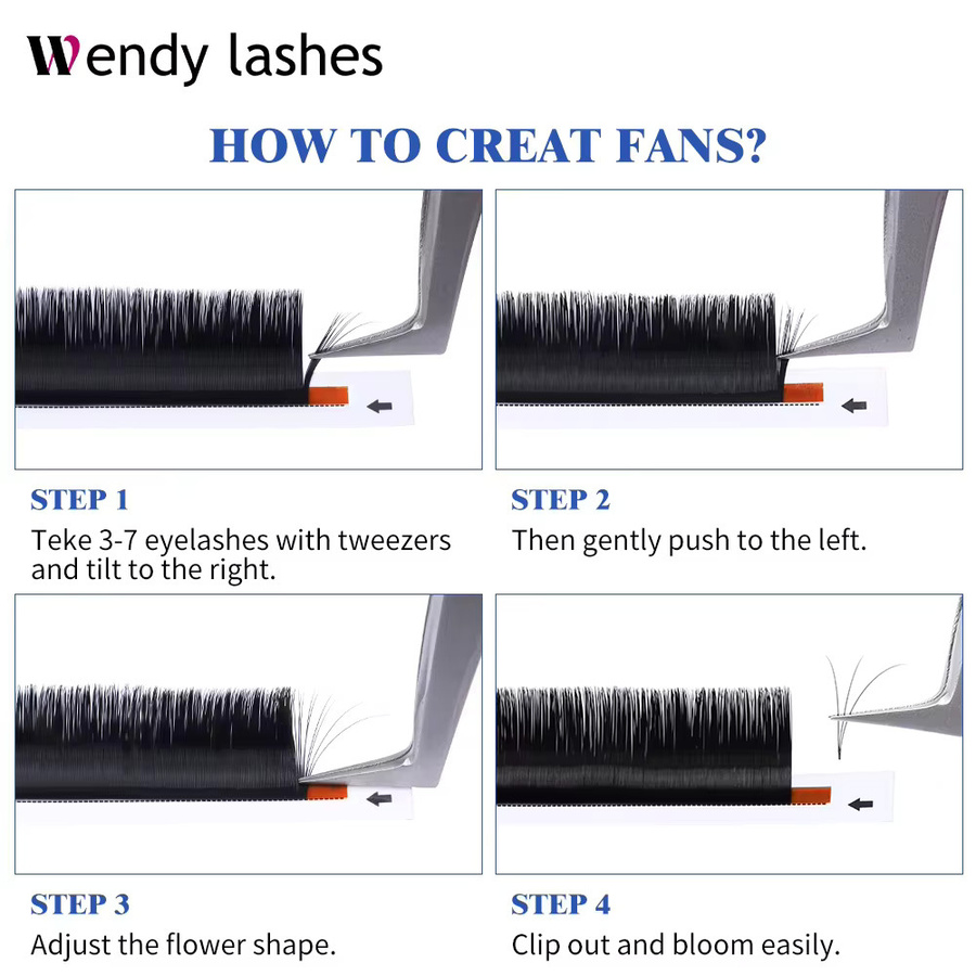 Wendy Lashes Easy Fanning Volume Wimpernverlängerung, Black, Natürlich - Bild 4