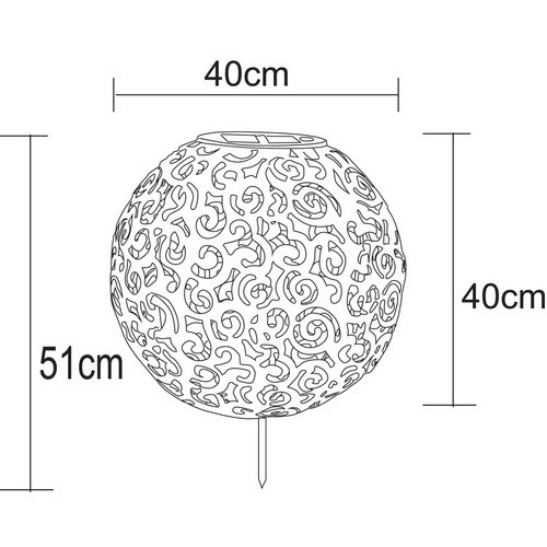 Globo Lighting Solarleuchte LED aus Metall in Silber Antik mit Durchmesser: 40 cm - Bild 2