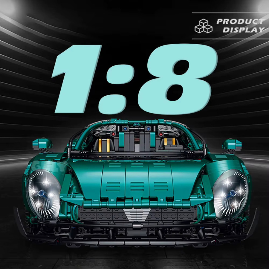 Yangkili Supercar Fahrzeug, Bausteine, Maßstab 1:8 - Bild 3