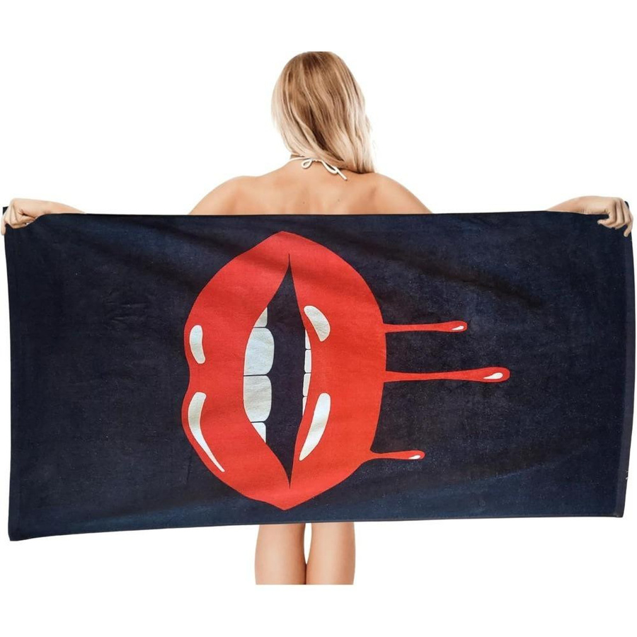 Lampada Mikrofaser Strandtuch für Damen und Herren, rot und weiß, Breite: 45 cm, Höhe: 90 cm - Bild 2