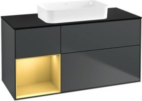 V&B Waschtischunterschrank Finion in Mattblau lackiert, B/T: 120 x 60 cm - Bild 1