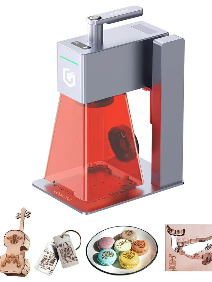 LONGER Nano Pro Tragbarer Lasergraveur mit 12W Zwei Diodenlasern und FAC Technologie, 5000 mm/s Geschwindigkeit, schneidet 10 mm Holz, Arbeitsbereich 100 x 100 mm - Bild 3