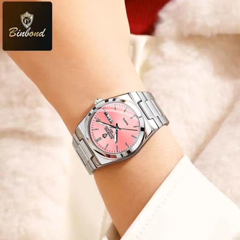 BINBOND Armbanduhr, Quarz, Edelstahl, Silber, Damen - Bild 3