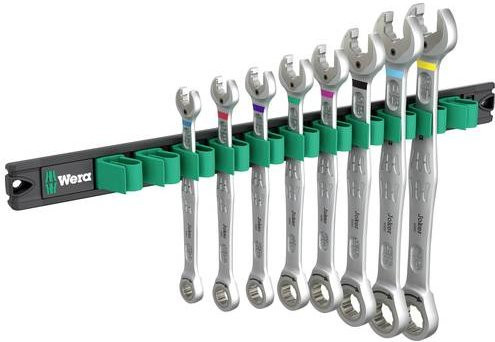 Wera 8-teiliger Maul-Ringratschenschlüssel-Satz Imperial in Silber aus Chrom-Molybdän-Stahl - Bild 1