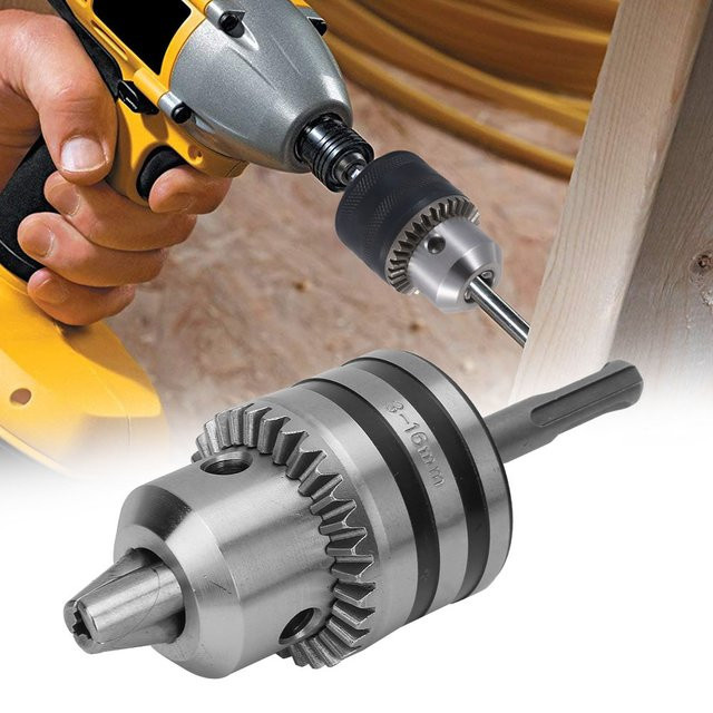 WALFRONT Bohrfutter-Adapter-Set in Silber mit rundem Schaft-Adapter für elektrische Bohrer, 3,0–16 mm und 1/2–20 UNF - Bild 1