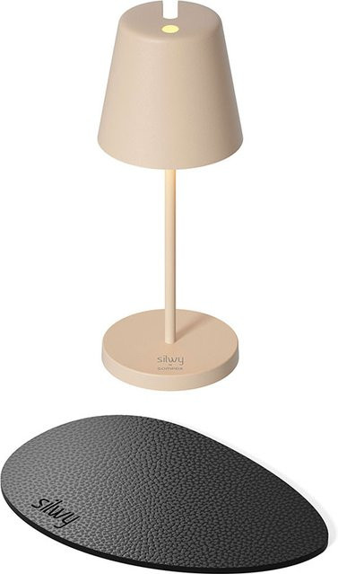 Sompex x Silwy Portofino LED-Akkuleuchte in Beige, dimmbar und wetterfest nach IP65 für Garten und Tischbereich - Bild 1