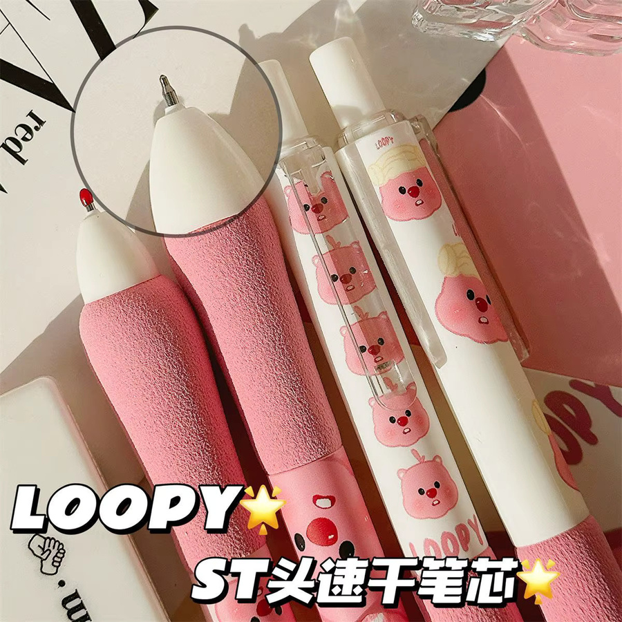 LOOPY Schwammstift Klickstift mit 0,5 mm Spitze in Schwarz und Pink für Schüler - Bild 3