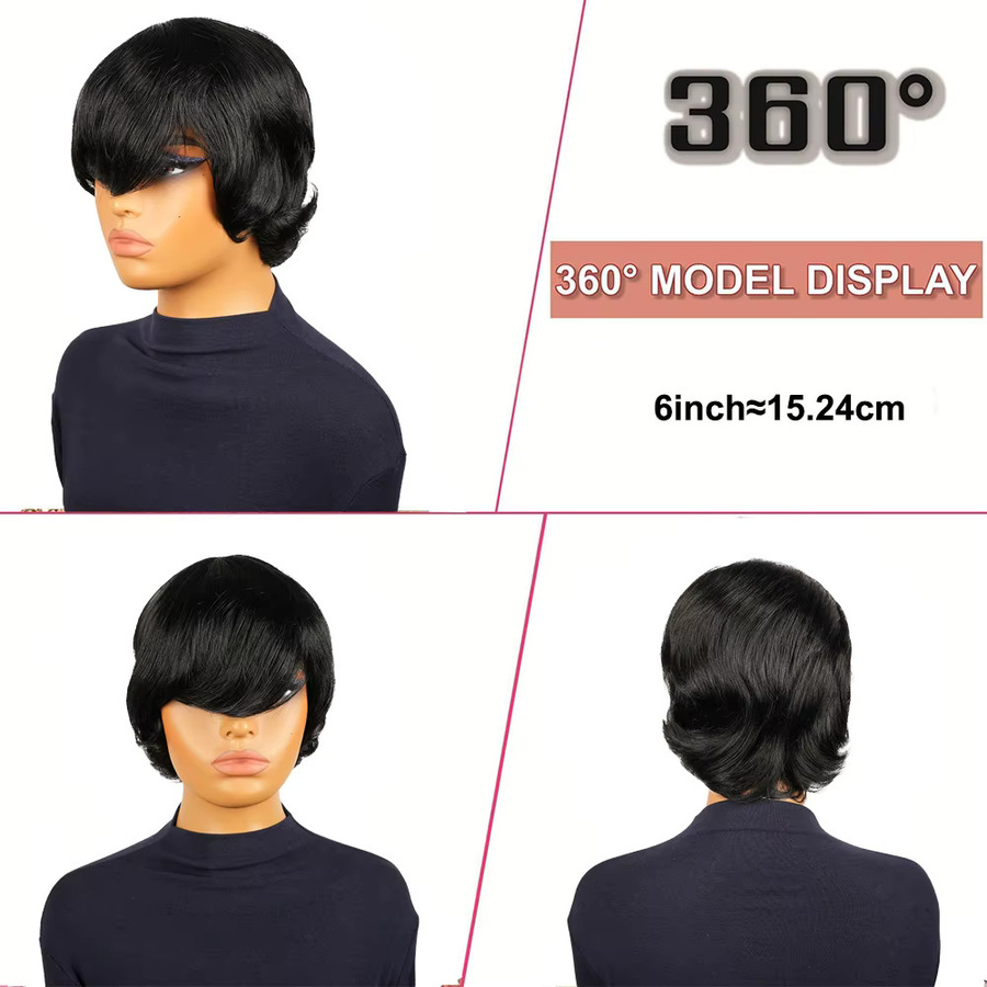 OYM HAIR Echthaar-Perücke, Pixie-Schnitt, Damen - Bild 5