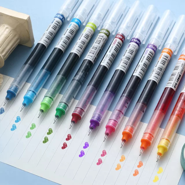 10 Stück farbige Gelstifte in Multicolour und Blau mit 0,5 mm Spitze, schnell trocknende Tintenstifte für Notizen und Zeichnungen - Bild 1
