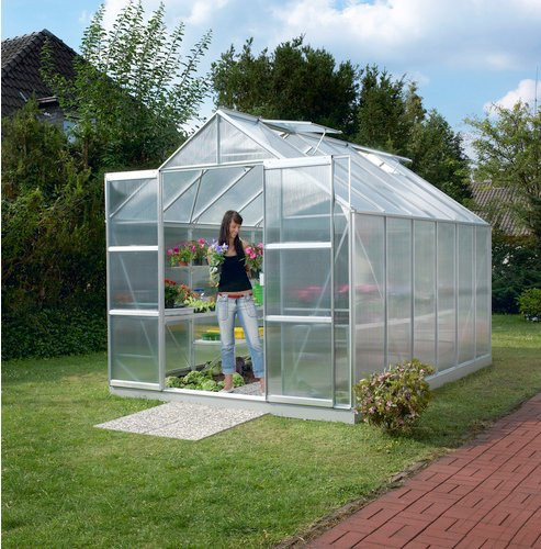 VITAVIA Gewächshaus Mars Plus 9900 aus Aluminium in Silber, B: 257 cm, H: 238 cm, L: 383 cm - Bild 1