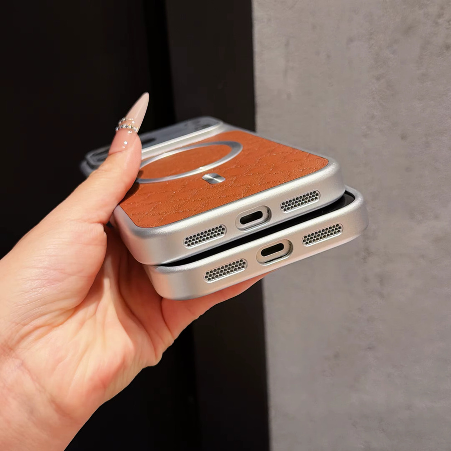 RPKKS Handyhülle mit Rautenstruktur aus PU-Leder für iPhone 17 16 15 14 13 Pro Max, MagSafe kompatibel, Blau - Bild 2