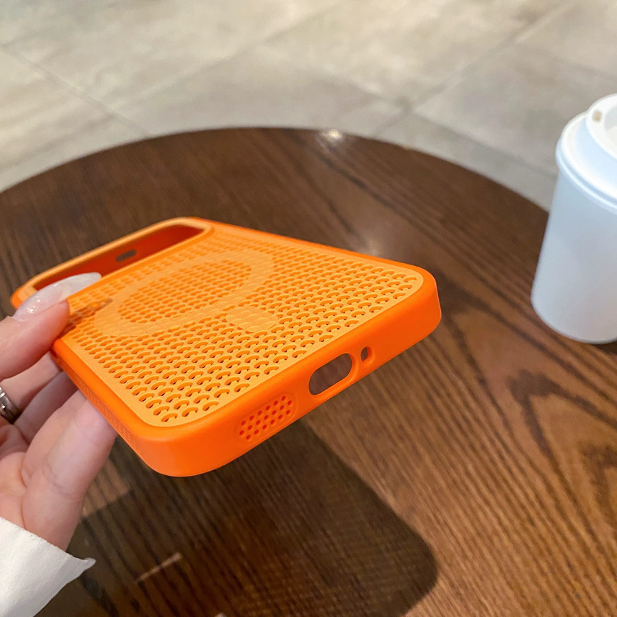Xiaomi MagSafe Honeycomb Hülle für Redmi Turbo 5Max K90 Pro Max K80 K70 Pro K70 Ultra in Orange, atmungsaktiv und stoßfest - Bild 1
