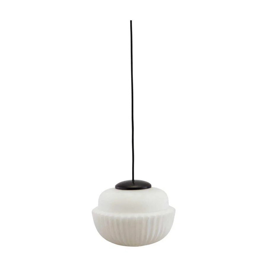 House Doctor Hängeleuchte Acorn in Weiß aus Metall und Glas, Durchmesser: 29 cm - Bild 1